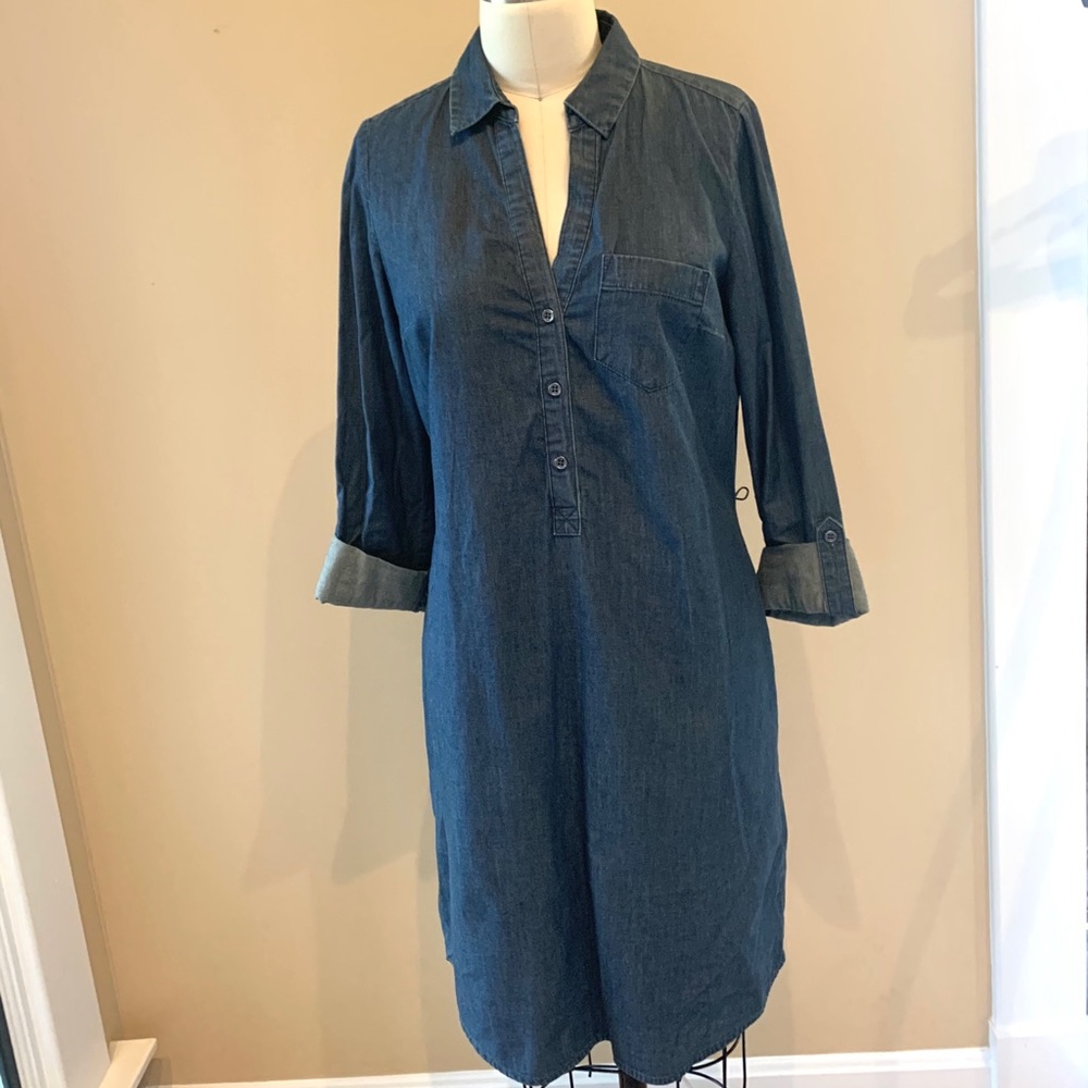 Chambray Denim Shirt Dress